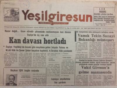 Yeşil Giresun Gazetesi 8 Nisan 1992 - Kan Davası Hortladı GZ34471 - 1