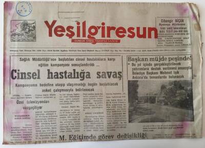 Yeşil Giresun Gazetesi - 8 Ocak 1992 - Cinsel Hastalığa Savaş - GZ43842 - 1