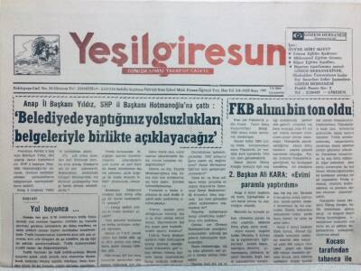 Yeşil Giresun Gazetesi 9 Eylül 1994 - FKB Alımı Bin Ton Oldu GZ41140 - 1