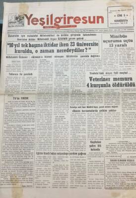 Yeşil Giresun Gazetesi 9 Kasım 1994 Tireboludaki Olayın Faili Meçhul GZ26097 - 1