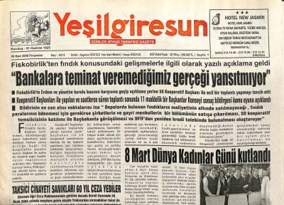 Yeşil Giresun Gazetesi 9 Mart 2006 - Yol Yapım Çalışmasına Sıkı Denetim GZ101600 - 1