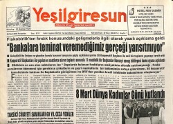 Yeşil Giresun Gazetesi 9 Mart 2006 - Yol Yapım Çalışmasına Sıkı Denetim GZ101600 - 2