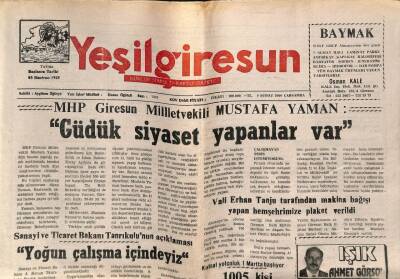 Yeşil Giresun Gazetesi 9 Şubat 2000 - Akgün Akçalılar Derneğinde GZ77840 - 1