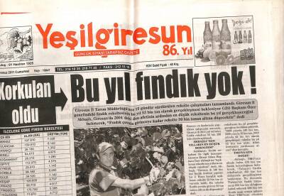 Yeşil Giresun Gazetesi 9 Temmuz 2011 - Korkulan Oldu Bu Yıl Fındık Yok GZ108053 - 1
