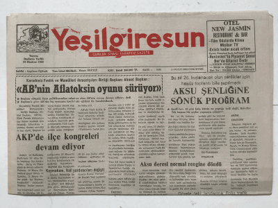 Yeşilgiresun Gazetesi 10 Mayıs 2003 - AKPde İlçe Kongreleri Devam Ediyor GZ3889 - 1