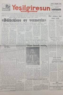 Yeşilgiresun Gazetesi 11 Ekim 1991 ANAP Rota Değiştirdi -Mesut Yılmaz İleri Sürülüyor GZ14230 - 1