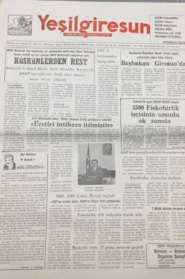 Yeşilgiresun Gazetesi 15 Ekim 1991 Karadenizli Başbakan Mesut Yılmaz Bugün Şehrimizde Halka Hitap Edecek GZ14232 - 1