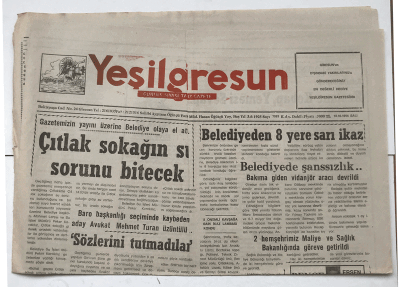 Yeşilgiresun Gazetesi 18 Ekim 1994 - Belediyeden 8 Yere Sarı İkaz GZ7518 - 1