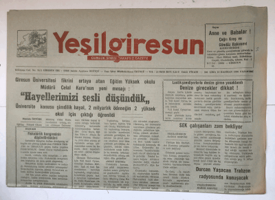 Yeşilgiresun Gazetesi 18 Haziran 1990 - Durcan Yaşacan Trabzon Radyosunda Konuşacak GZ5354 - 2