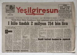Yeşilgiresun Gazetesi 18 Haziran 2003 - 1 Kilo Fındık 2 Milyon 754 Bin Lira GZ5893 - 2