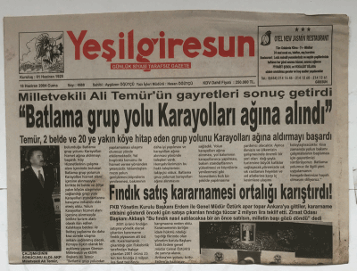 Yeşilgiresun Gazetesi 18 Haziran 2004 - Samsundan Sarpa Demiryolu GZ5234 - 1