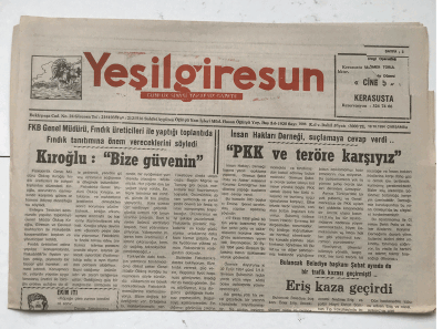 Yeşilgiresun Gazetesi 19 Ekim 1994 - Kıroğlu Bize Güvenin GZ7520 - 1
