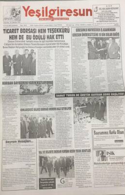 Yeşilgiresun Gazetesi 19 Ocak 1995 Giresun Üniversitesine 10 Bin Dolar Bağış GZ14201 - 1