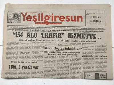 Yeşilgiresun Gazetesi 21 Ekim 1994 - Müdürler Tek Tek Gidiyor GZ7522 - 1