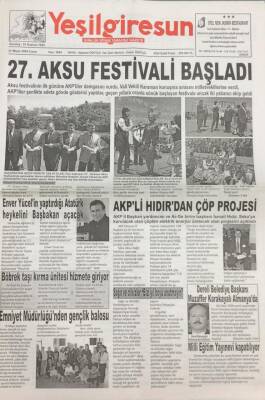 Yeşilgiresun Gazetesi 21 Mayıs 2004 27.Aksu Festivali Başladı GZ14205 - 1