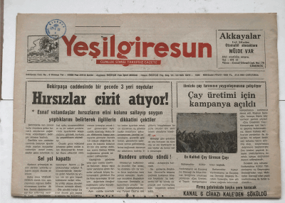 Yeşilgiresun Gazetesi 21 Nisan 1993 - Hırsızlar Cirit Atıyor GZ7434 - 1