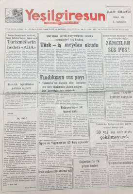 Yeşilgiresun Gazetesi 23 Ekim 1992 Fındıkçıya Sus Payı GZ14229 - 1