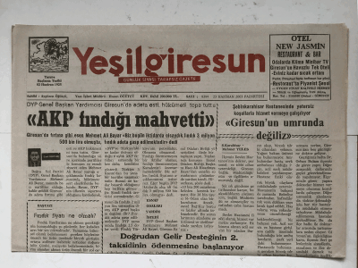 Yeşilgiresun Gazetesi 23 Haziran 2003 - Yayalar Turizme Kazandırılsın GZ5905 - 2