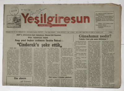 Yeşilgiresun Gazetesi 24 Temmuz 1987 - Cant Hırsızı 5 Kafadar Yakalandı GZ5933 - 2
