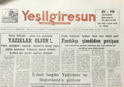 Yeşilgiresun Gazetesi 24 Temmuz 1990 - İnönü Bugün Yağlıdere Ve Doğankente Gidiyor GZ30658 - 1