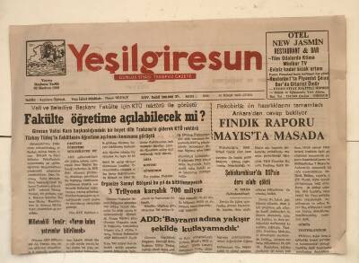 Yeşilgiresun Gazetesi 25 Nisan 2003 - Organize Sanayi Bölgesi Bu Yıl da Bitirilemeyecek GZ7703 - 1