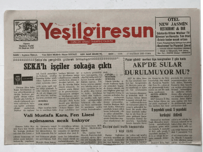 Yeşilgiresun Gazetesi 27 Haziran 2003 - SEKA lı İşçiler Sokağa Çıktı GZ5725 - 1