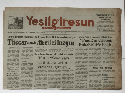Yeşilgiresun Gazetesi 5 Eylül 1989 - Altın Hırsızı Yakalandı GZ5929 - 1