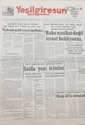 Yeşilgiresun Gazetesi 6 Aralık 1992 Mustafa Hotmanoğlu Elimde Olsa Hepsini Görevden Alırım GZ14226 - 1
