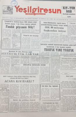 Yeşilgiresun Gazetesi 7 Aralık 1992 Espiye Belediyesinin Sigorta Borcu Yüzünden Belediye Başkanı İcraya Verildi GZ14227 - 1