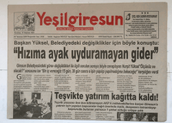 Yeşilgiresun Gazetesi 8 Temmuz 2004 - Tirebolu - Torul Yolu Bugün Açılıyor GZ5368 - 1