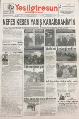 Yeşilgiresun Gazetesi 9 Şubat 2004 Vali Öner Üniversite İçin Kolları Sıvadı GZ14215 - 1