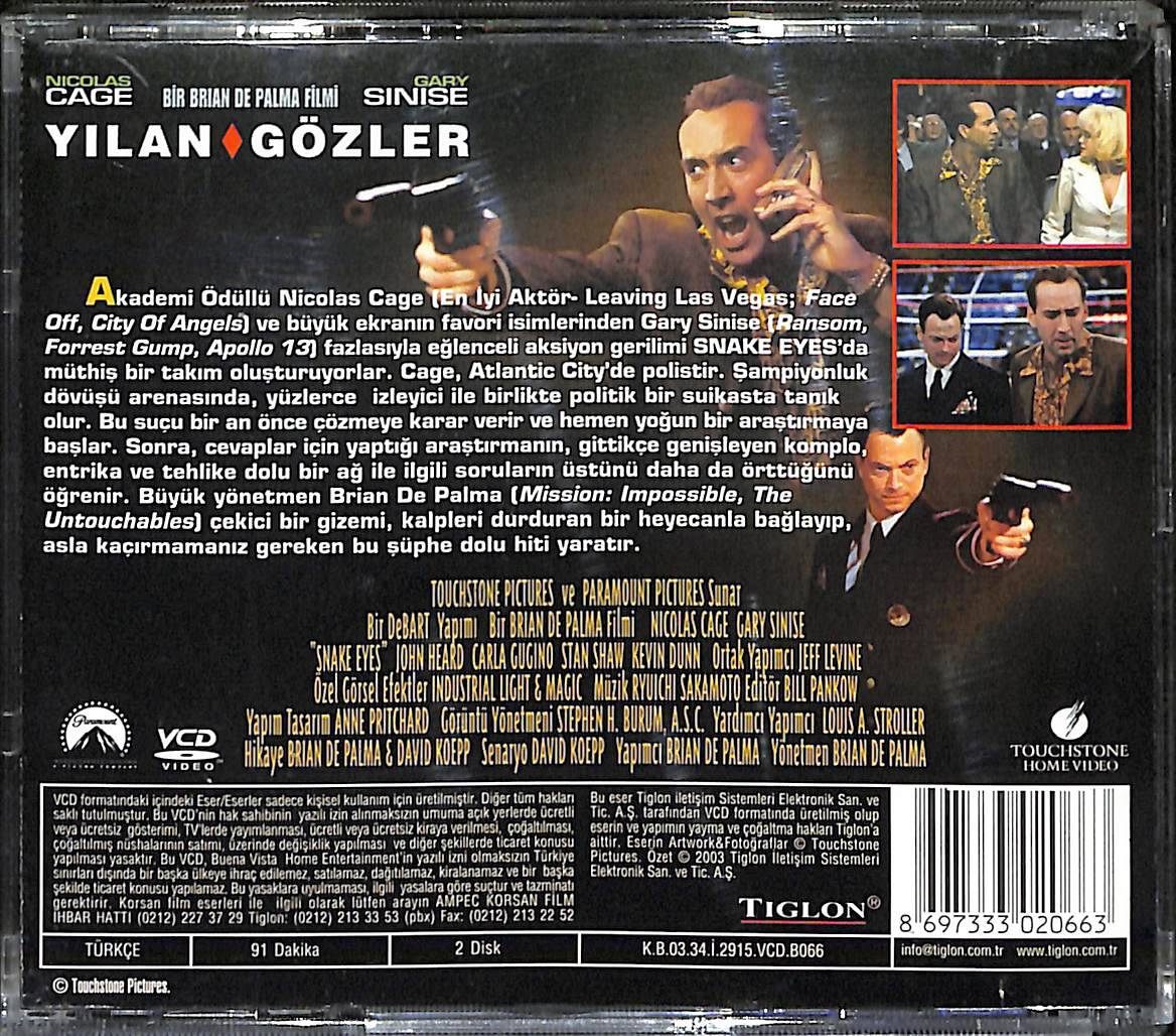 Yılan Gözler - Snake Eyes (1998 - Nicolas Cage) Orjinal VCD Film VCD27897 - 2
