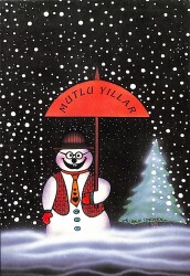 Yılbaşı Kış Kartpostal KRT18184 - Gökçekoleksiyon