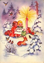 Yılbaşı Kış Kartpostal KRT18185 - Gökçekoleksiyon