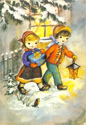 Yılbaşı Kış Kartpostal KRT18187 - Gökçekoleksiyon