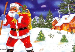 Yılbaşı Noel Baba Kartpostal KRT13939 - Gökçekoleksiyon