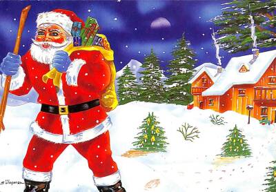 Yılbaşı Noel Baba Kartpostal KRT13939 - 1