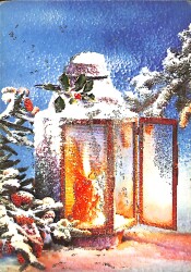 Simli Yılbaşı Temalı Kartpostal KRT20950 - Gökçekoleksiyon