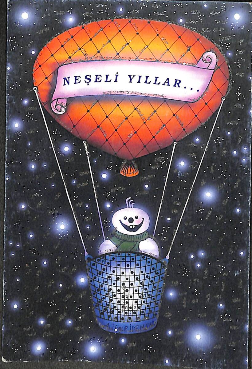 Simli Yılbaşı Temalı Kartpostal KRT20961 - 1