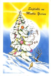 Yılbaşı Temalı Kartpostal (Küçük Boy) KRT21669 - Gökçekoleksiyon