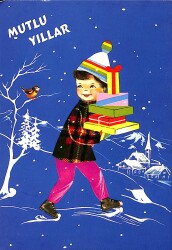 Yılbaşı Temalı Kartpostal (Küçük Boy) KRT22924 - Gökçekoleksiyon