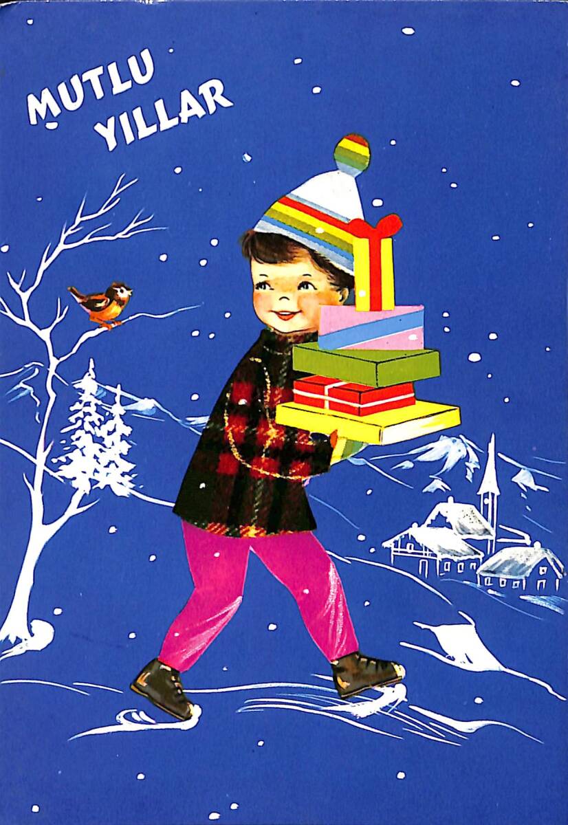 Yılbaşı Temalı Kartpostal (Küçük Boy) KRT22924 - 1