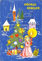 Yılbaşı Temalı Kartpostal (Küçük Boy) KRT22925 - Gökçekoleksiyon