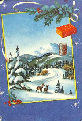 Yılbaşı Temalı Kış Kartpostal KRT17199 - 1