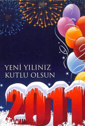 Yılbaşı Yeni Yıl Kartpostal (Küçük Boy) KRT21554 - Gökçekoleksiyon