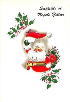 Yılbaşı (Yeniyıl) Noel Baba Temalı Açılır Kapak Kartpostal KRT14131 - 1