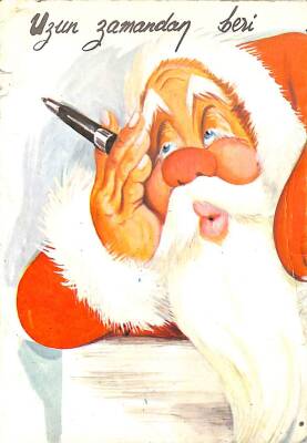 Yılbaşı (Yeniyıl) Noel Baba Temalı Açılır Kapak Kartpostal KRT15842 - 1