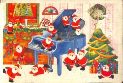 Yılbaşı (Yeniyıl) Noel Baba Temalı Açılır Kapak Kartpostal KRT16646 - 1
