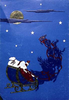 Yılbaşı (Yeniyıl) Noel Baba Temalı Açılır Kapak Kartpostal KRT16908 - 1