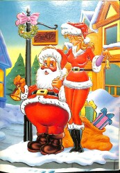 Yılbaşı (Yeniyıl) Noel Baba Temalı Açılır Kapaklı Kartpostal KRT12877 - Gökçekoleksiyon